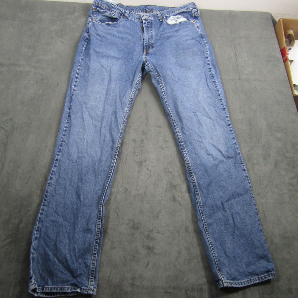 Levi's 514 Straight Fit Jeans Mens W38 L34 Blue Denim Stretch 00514-1537